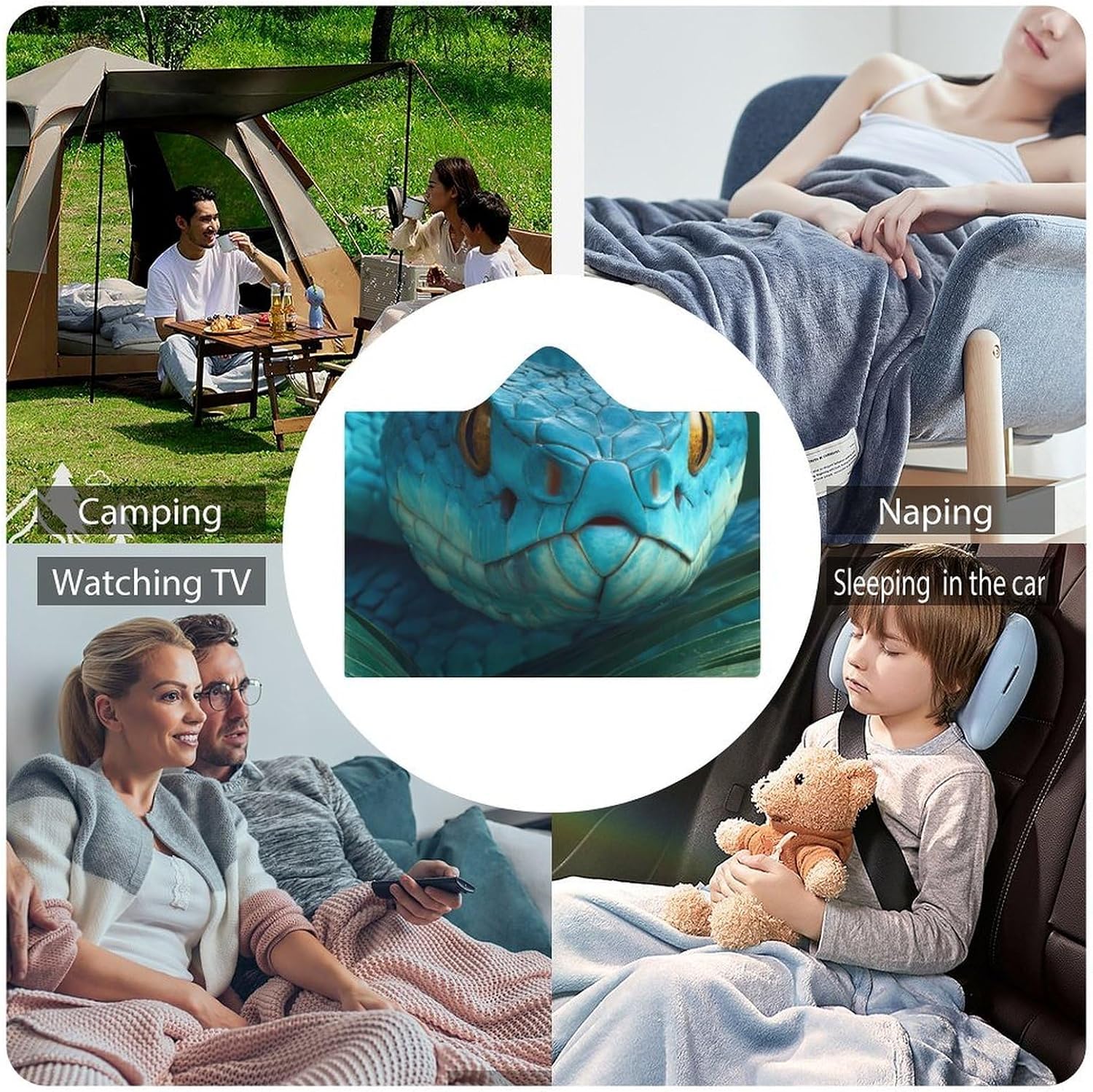 Snake Palm Leaf Wearable Blanket Oversized Throw Cape | Cozy Hooded Blanket Gifts for Women Men