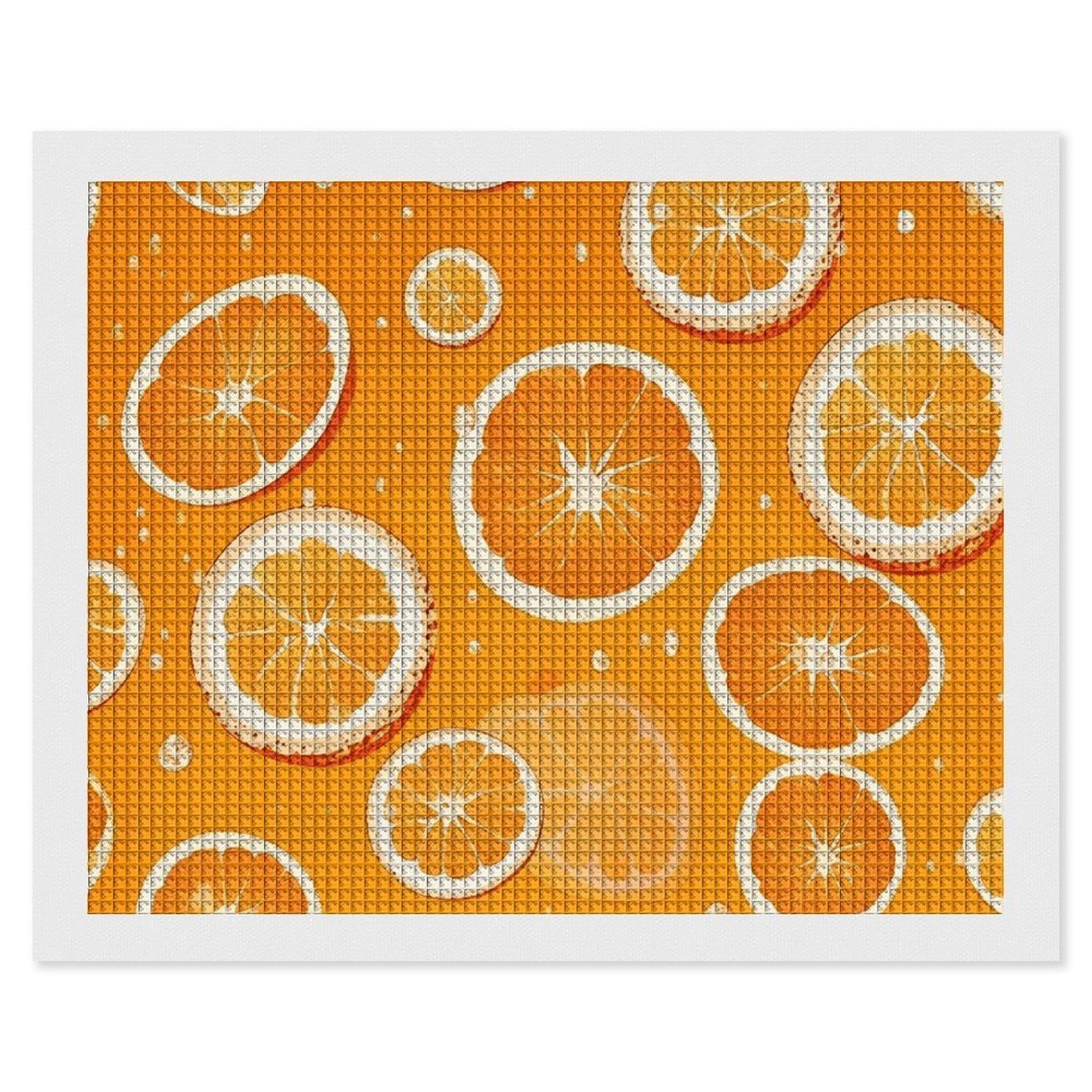 NONHAI Diamond Painting Kits for Adults - DIY Diamond Art Kits for Beginners - Full 5D Paint Drill Diamond Dots Paintings- Orange Slices Diamonds Pictures Gem Art and Craft Wall Decor 16"x20"