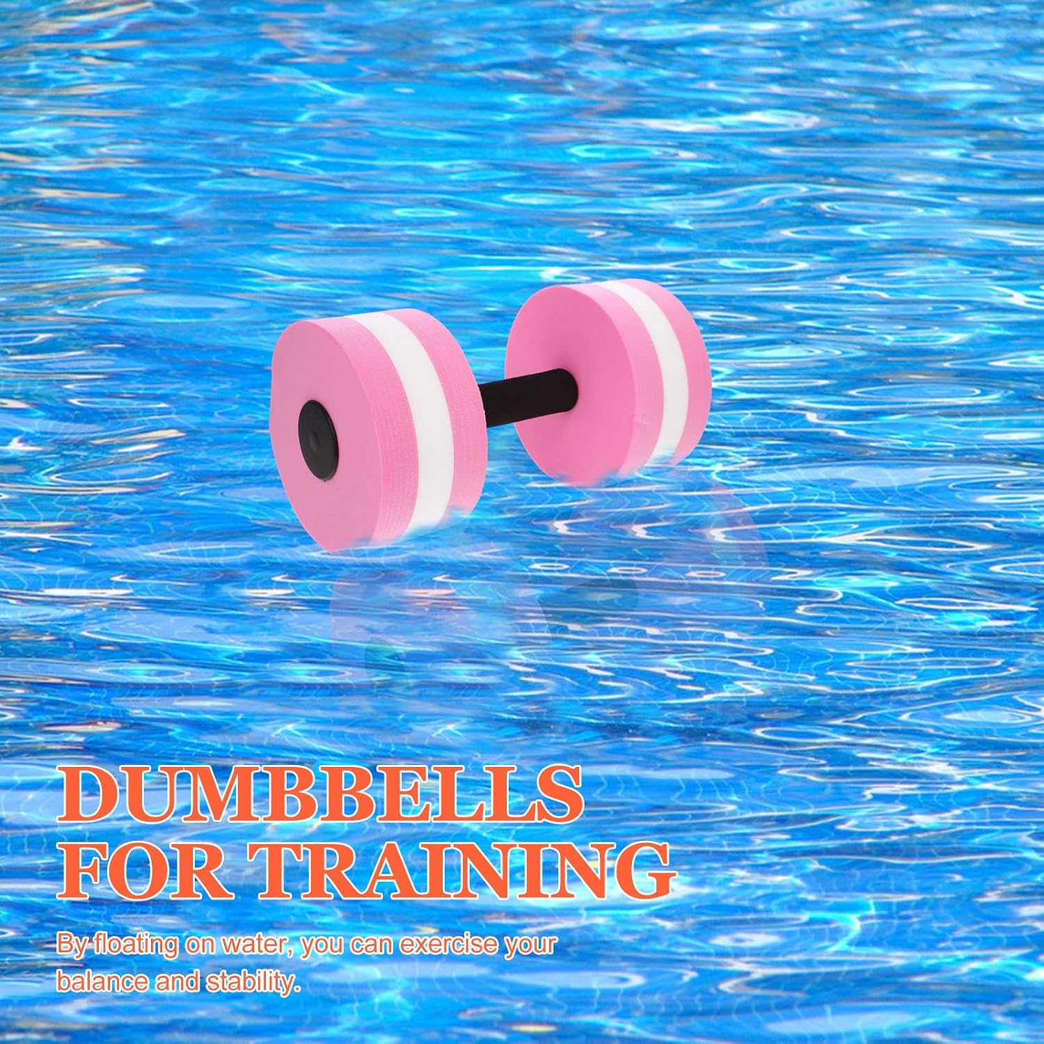 Water Dumbbells Pool Weights for Water Exercise 2Pcs Foam Aquatic Fitness Equipment in Pink and White and Pool Training