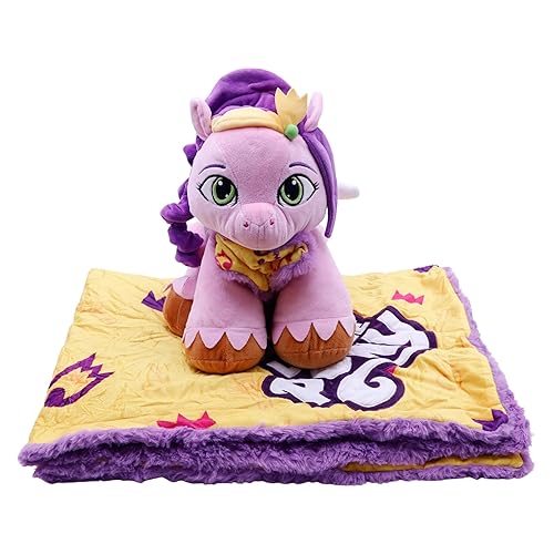My Little Pony Pip Blankie Bestie, 2-in-1 Stuffed Animal & Blanket, Soft Sensory Plush Toy Gift for Girls, Boys, Babies, Toddlers, & Kids - Stuffed Animal with a Blanket