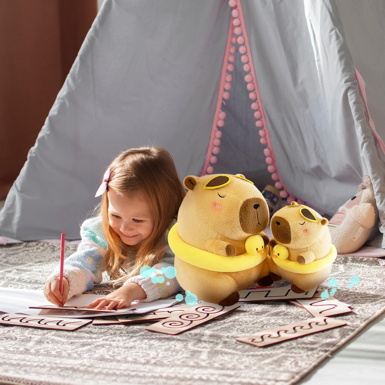 Cute Capybara Plush Adorable Capybara Stuffed Animal Soft Stuffed Capibara Toys Plushies Pillow Gifts for Kids (10 Inches)