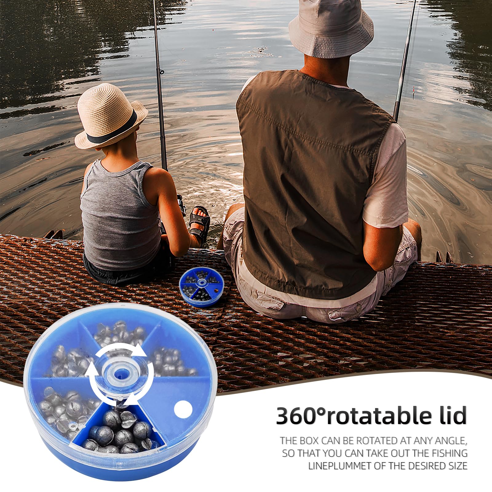 230 piezas/120 piezas/107 piezas de pesas, juego de pesas de pesca de tiro dividido, 5 tamaños redondos extraíbles pesas, 1 caja redonda, plomos de pesca para agua dulce y salada