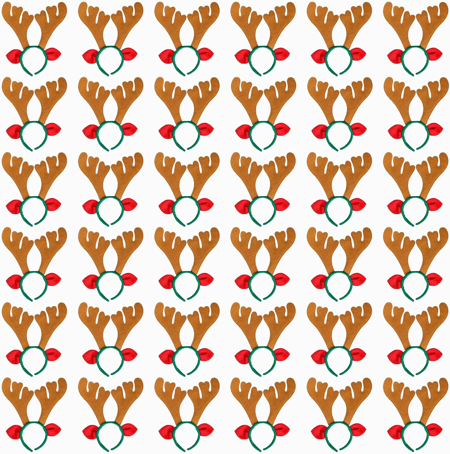 Max Fun 36Pcs Reindeer Antlers Headband Christmas Hairbands for Kids Holiday Party Favors