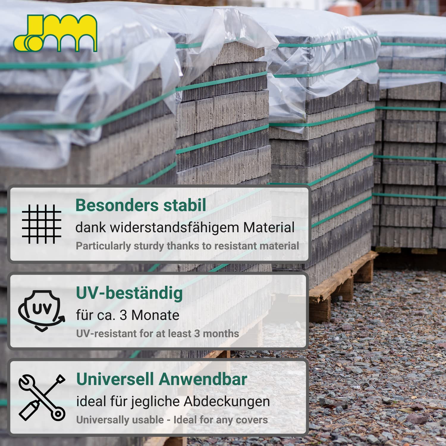 1 rotolo Jumbo 1,5x50m, 80μ pellicola di copertura PE pellicola di plastica pellicola di polietilene pellicola protettiva telone di protezione multiuso, pellicola antistrappo pellicola in LDPE