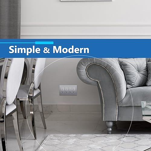 Miniatura 58 de LIDER - Cubierta decorativa de interruptor doble con acabado mate, placa de pared sin tornillos, tamaño mediano, 2 bandas, 4.88 x 4.92 pulgadas