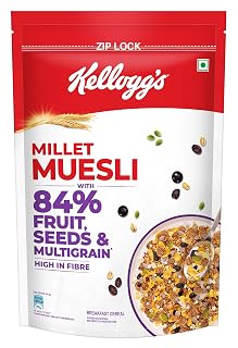 Kellogg's Millet Muesli with 84% Fruit, Seed & Multigrain| Power Breakfast | No Maida No Palm Oil | India's No 1 Muesli | 1000g