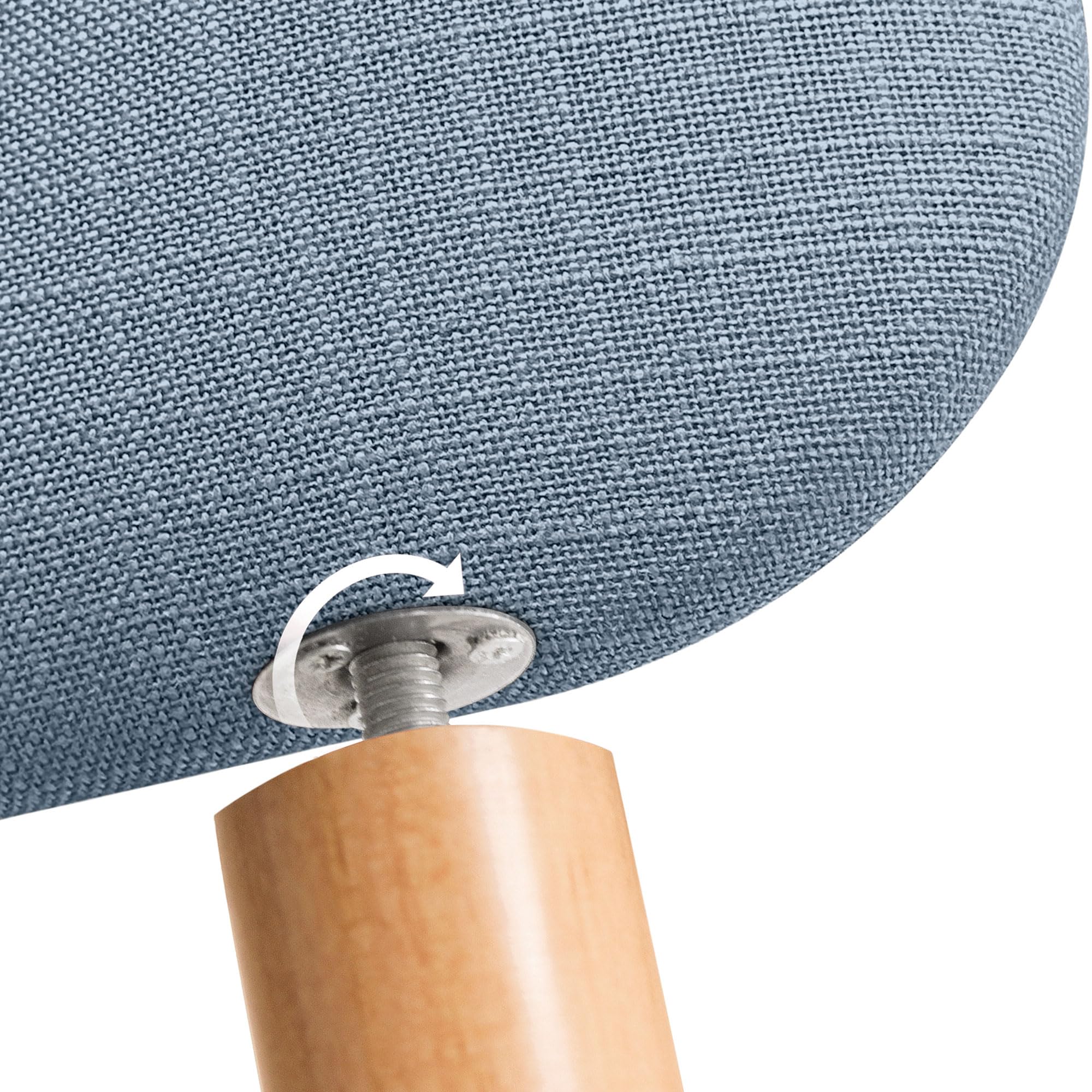DHOME Testiera Imbottita Liscia Arrotondata in Lino Naturale con Gambe per Parete Acustica Testate Letto Fonoassorbenti Camera da Letto (Blu, 110cm)