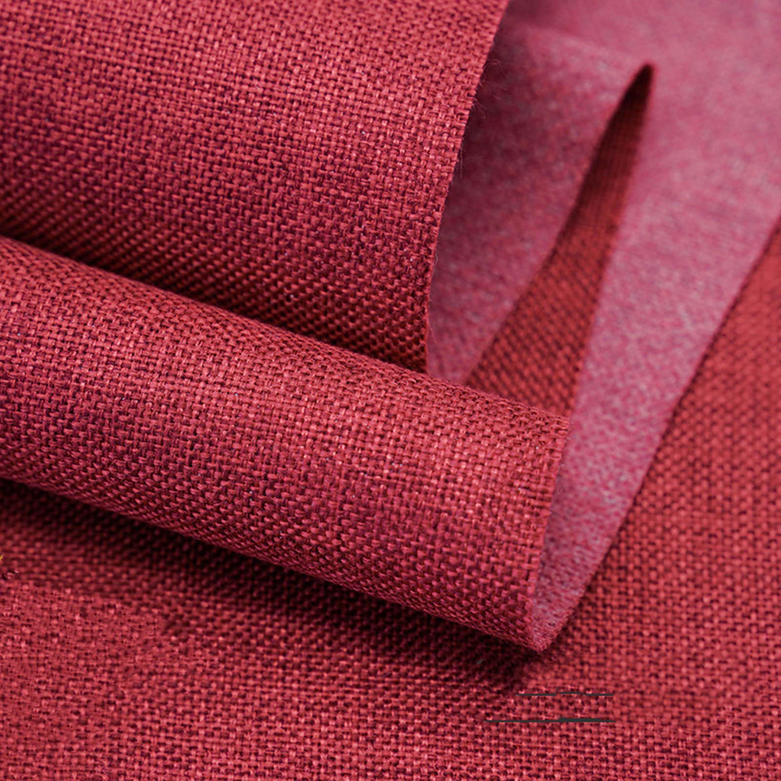TinaKim Faux Linen Upholstery Fabric, for Sofa Couch Chair Cover Material DIY (Red 22, 2 Yards (57x 72 inch)) - Image 2
