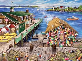 White Mountain Puzzles Lobster Pound 1000 Piece Jigsaw Puzzle