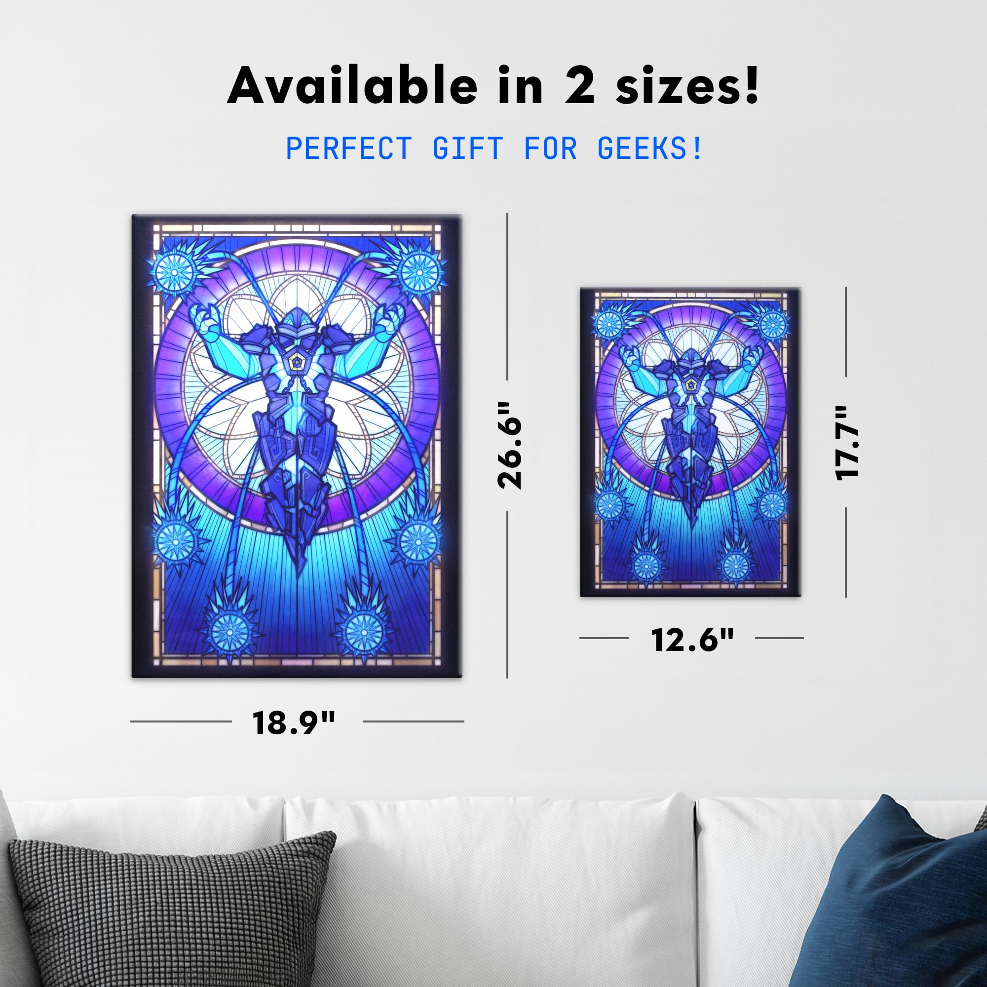 Displate Metall poster League of Legends Xerath - Stained Glass Größe M | Bild Plakate für Schlafzimmer Dekor, Geschenke. Magnetische Befestigung Wandposter, Wanddeko. Metall Wandkunst.