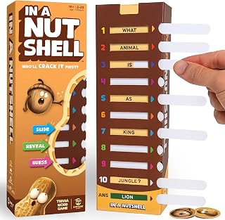 in A Nutshell: Slide & Reveal Word Guessing Board Game with 450+ Questions - Fun Family Party Game for Kids & Adults, Ages 10+, 2-20 Players, 20 Minute Playtime