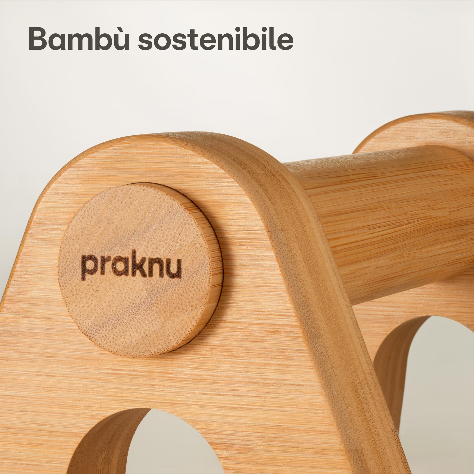 Praknu Parallele Calisthenics - 2x Maniglie per Flessioni in Legno - Ergonomiche e Antiscivolo con Borsa - Parallele Basse per Handstand, Dips e Push-Up - Calisthenics Attrezzature Indoor e Outdoor
