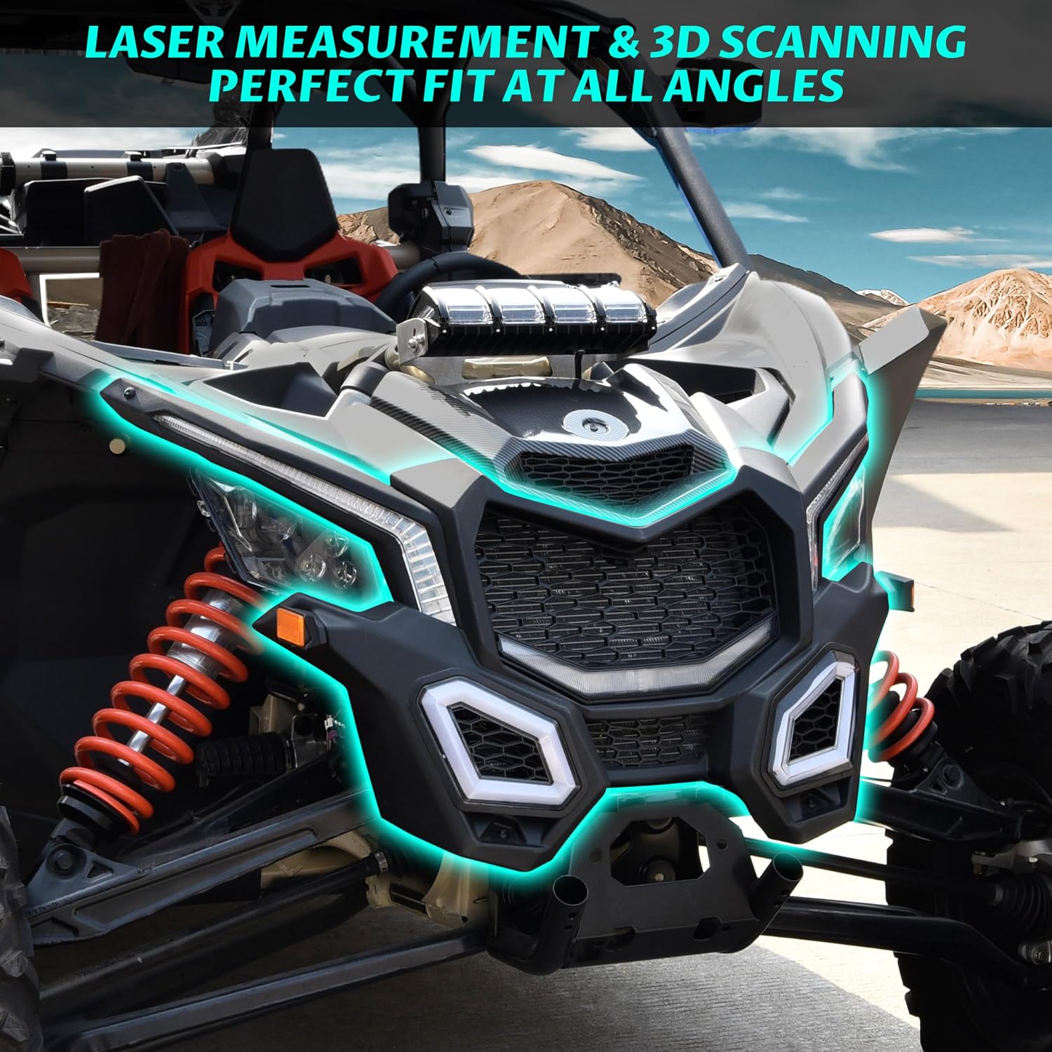 SAUTVS Front Fascia for Can-Am Maverick X3, Black Combination Front Fascia Kit for Can Am Maverick X3 / X3 MAX 2017-2025 All Models Accessories, Replace #705009508