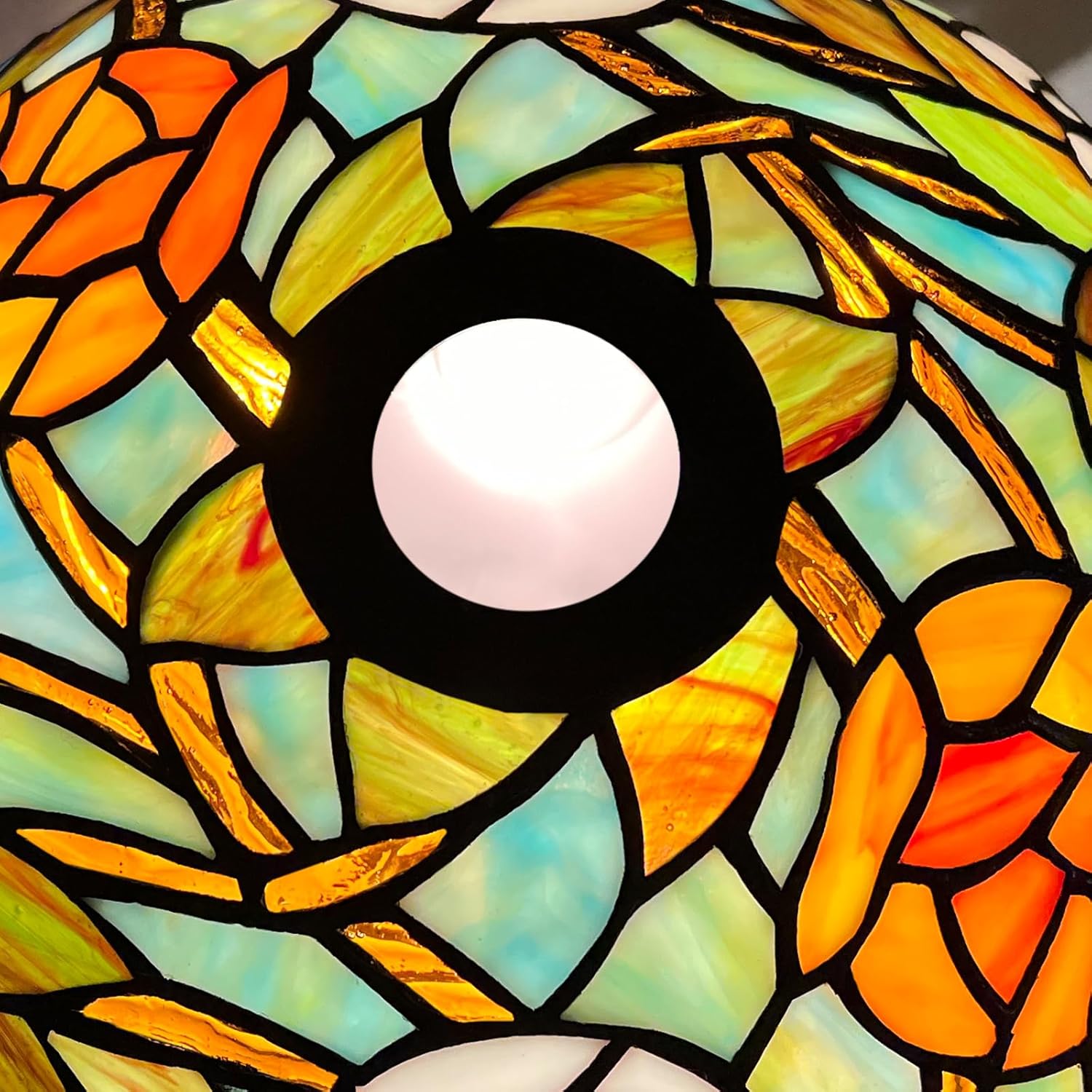 Capulina Tiffany Lamp Shade 12 Inches Wide Accessories Replacement Wisteria Style Stained Glass Lampshade for Torchiere Floor Lamp and Pendant Light