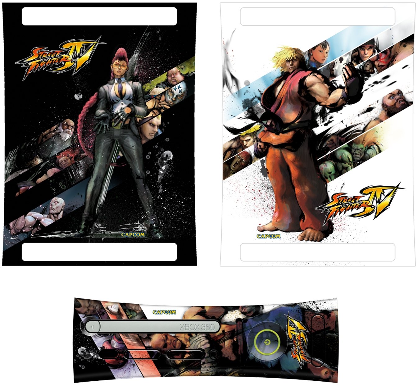 Xbox 360 Official Street Fighter IV Faceplate and Console Skinz - New