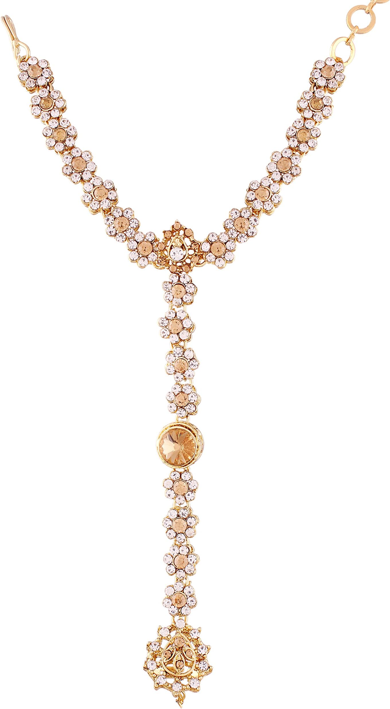 kundan and Pearl Bracelet with Pearl Chain Ring handchain Hath phool for Women(PIJ006LW)