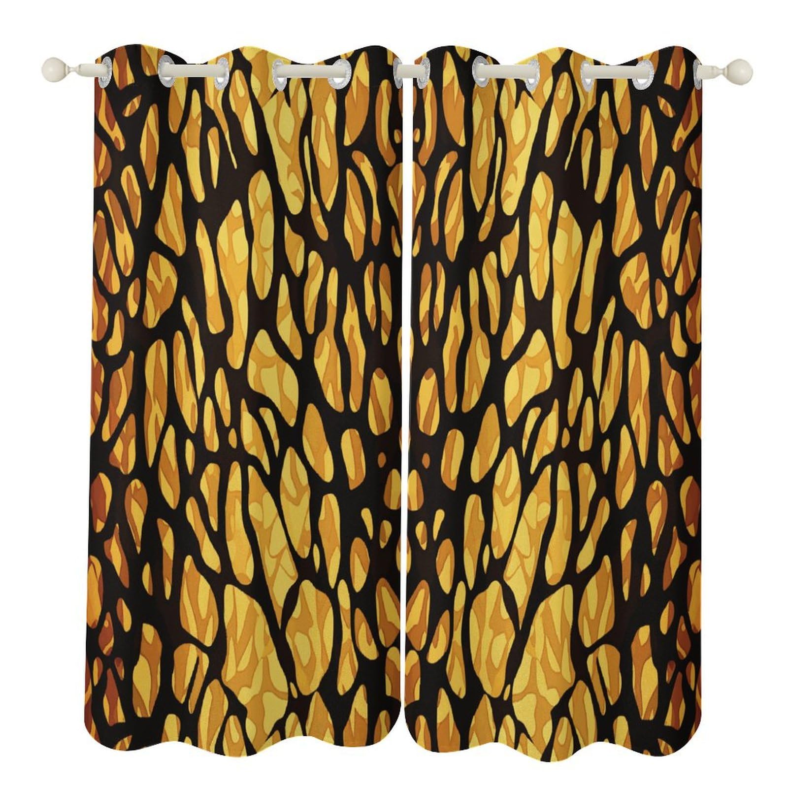 Rideaux occultants girafe à œillets pour chambre et salon - Isolation thermique