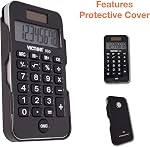 Victor 900 8 Digit Pocket Calculator with Slide-On Cover & Antimicrobial Protection, Black