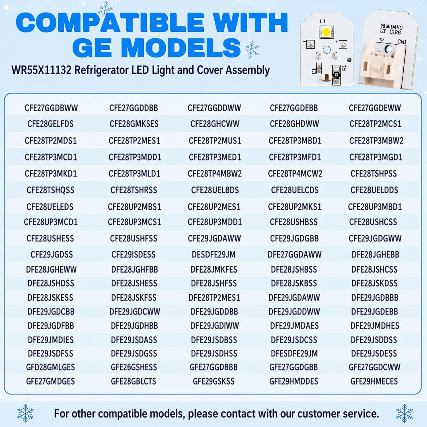 8PC WR55X11132 LED Light for GE Refrigerator