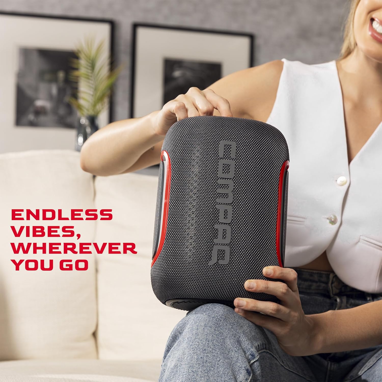 Compaq 65W Bluetooth Speaker – Portable Speaker with Bluetooth 5.4, IPX6 Waterproof, Uninterrupted Playtime, LED – Power and Performance for Indoor and Outdoor image 4 of 5 B0DPXYVBXV