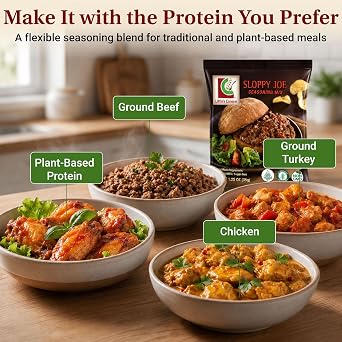 Little's Cuisine Sloppy Joe Seasoning Mix, Non-GMO & Sugar Free Sloppy Joe Mix, Gluten Free Seasoning Blend for Ground Beef, Turkey or Plant-Based Protein, Quick Family Dinner Mix, Kosher (Case of 4)