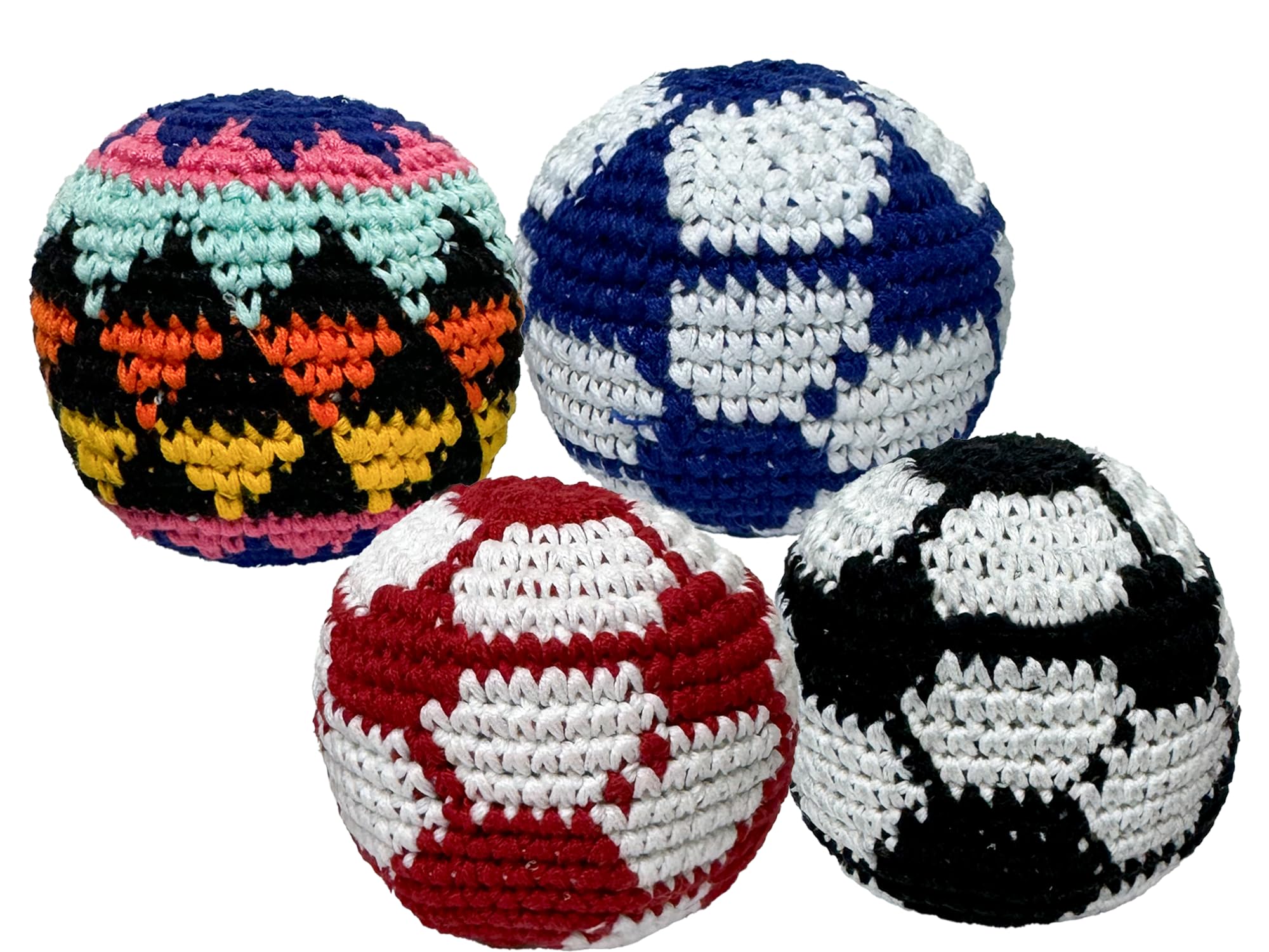 Just 4 Kicks Hacky Sacks, Kick Ball Foot Bag, Soocer Ball Hacky Sack Style, Pack of 4