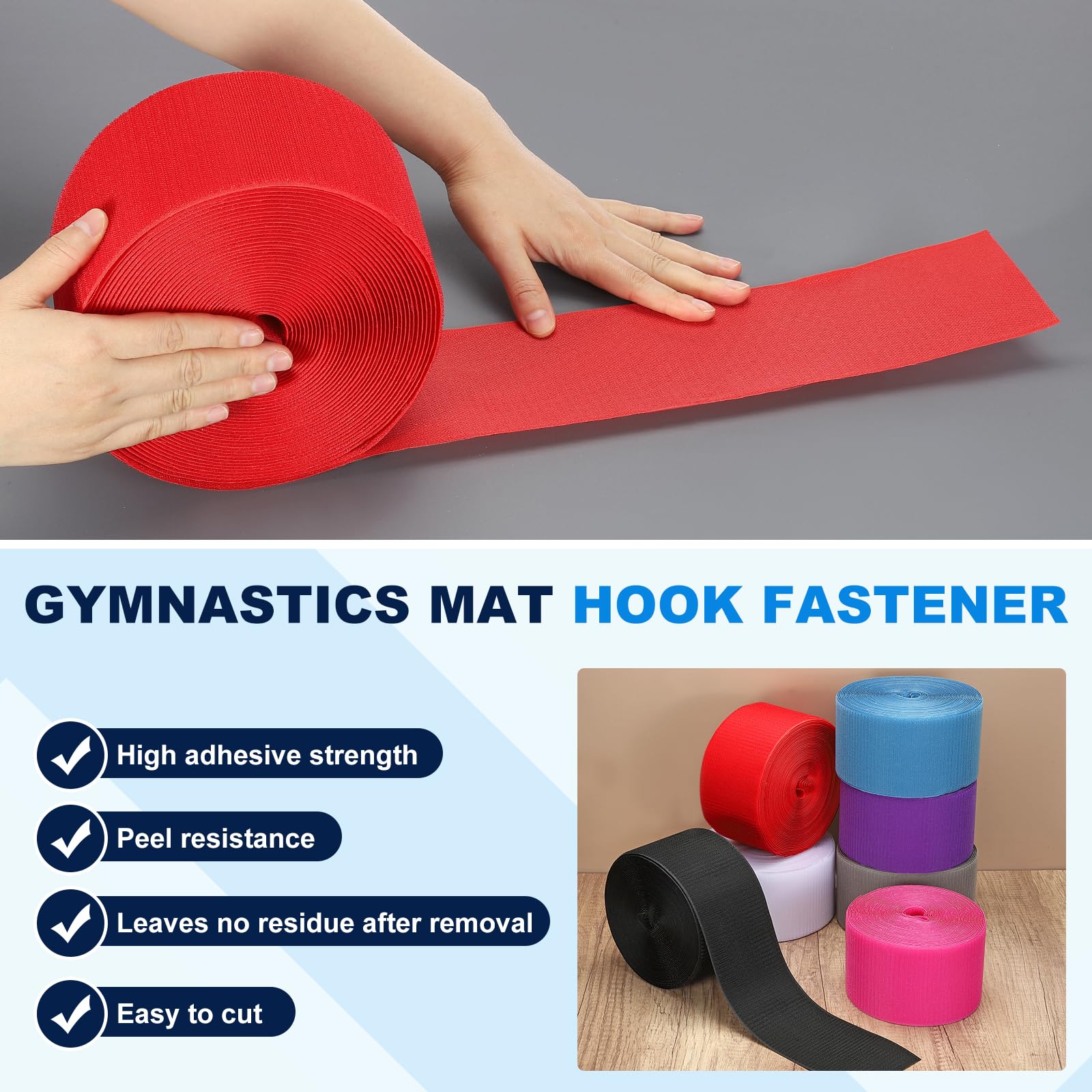 PATIKIL Cinta de nailon para colchoneta de gimnasia, cinta de nailon para tumbling y lucha libre