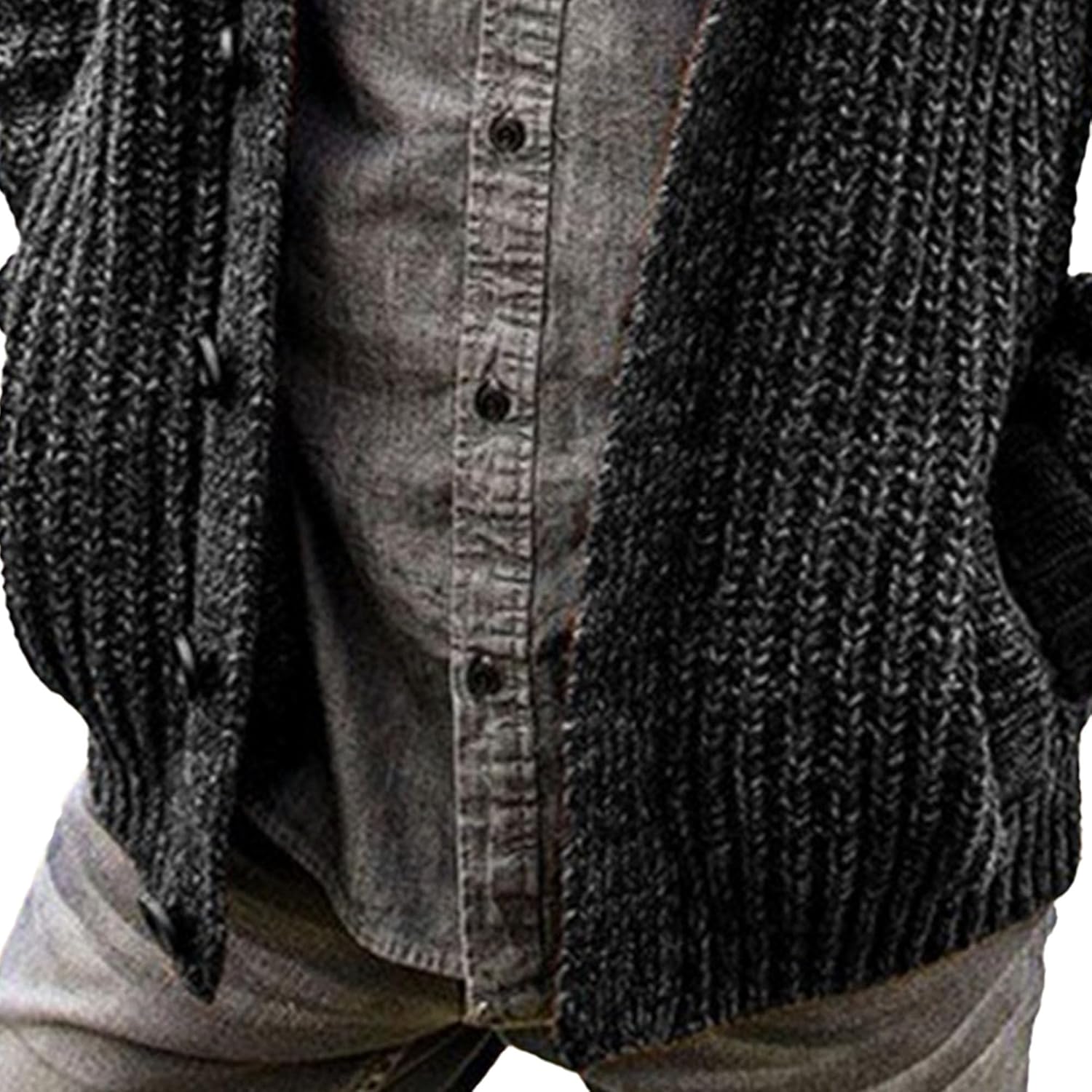 Mens Shawl Collar Cardigan Sweaters Long Sleeve Button Down Knitted Sweater Solid Color Casual Knitwear with Pocket