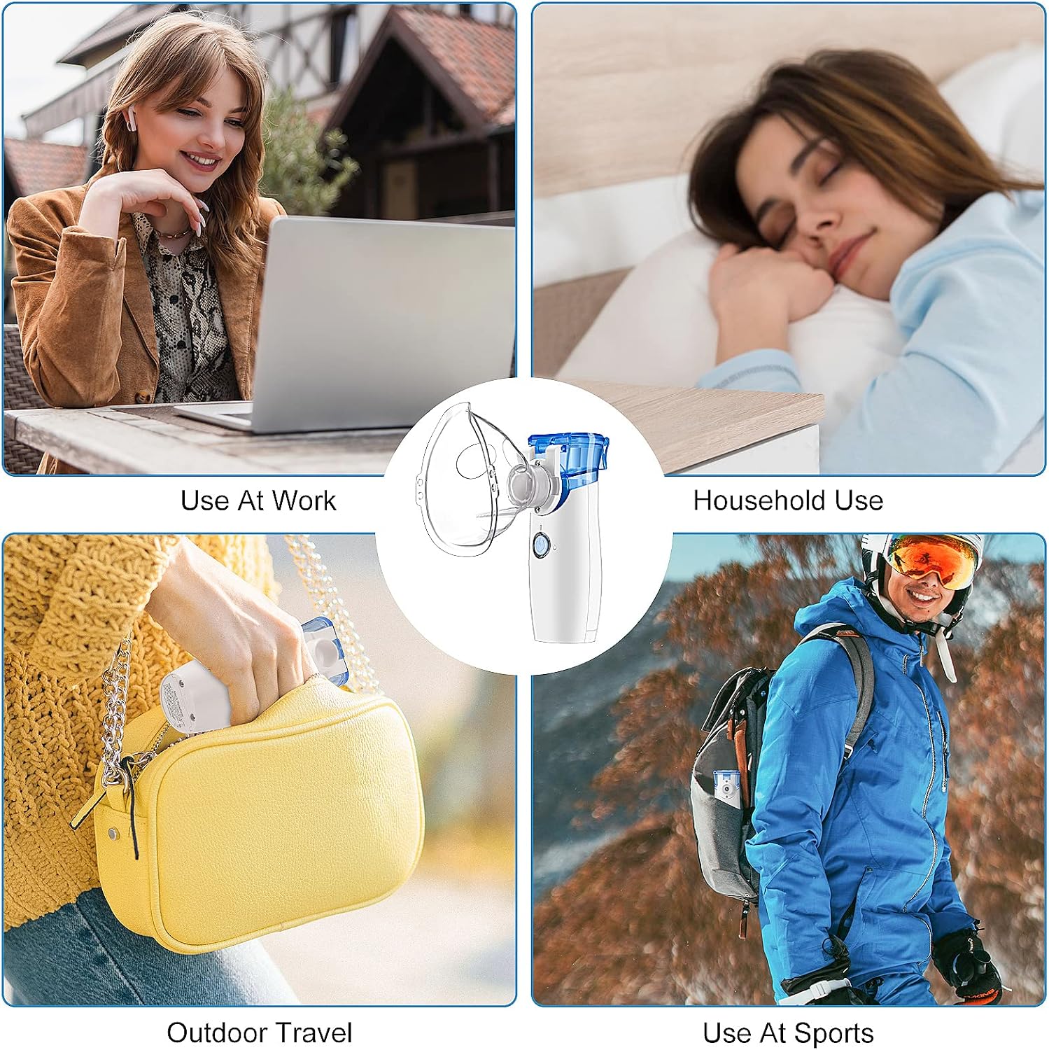 Portable Mesh Nebulizer - Handheld Nebulizer Personal Inhalers for Breathing Problems for Travel,Home Daily Use