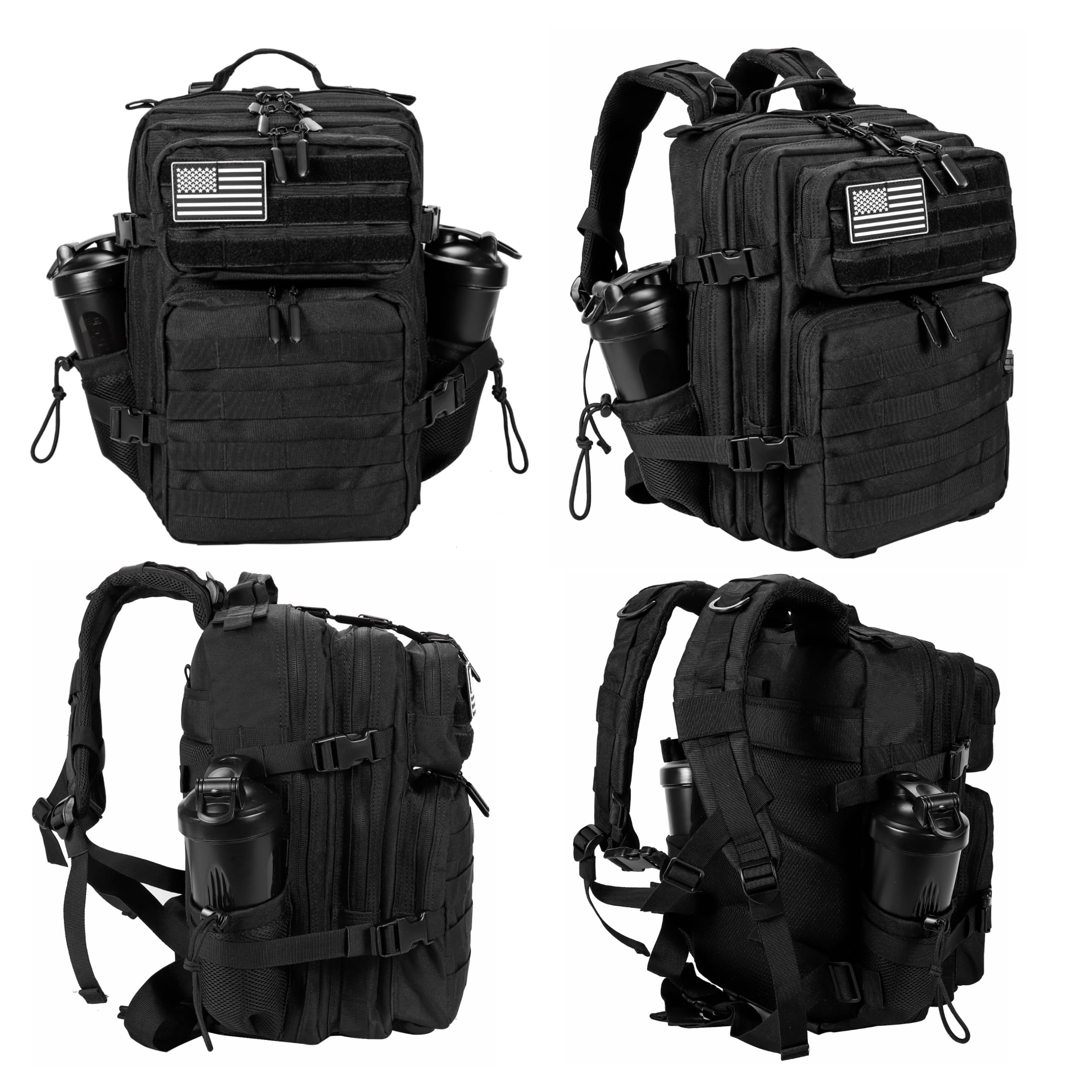 LHI Tactical Military Backpack for Men and Women 25L/35L Army Assault Pack Bag Small Rucksack with Bottle Holder