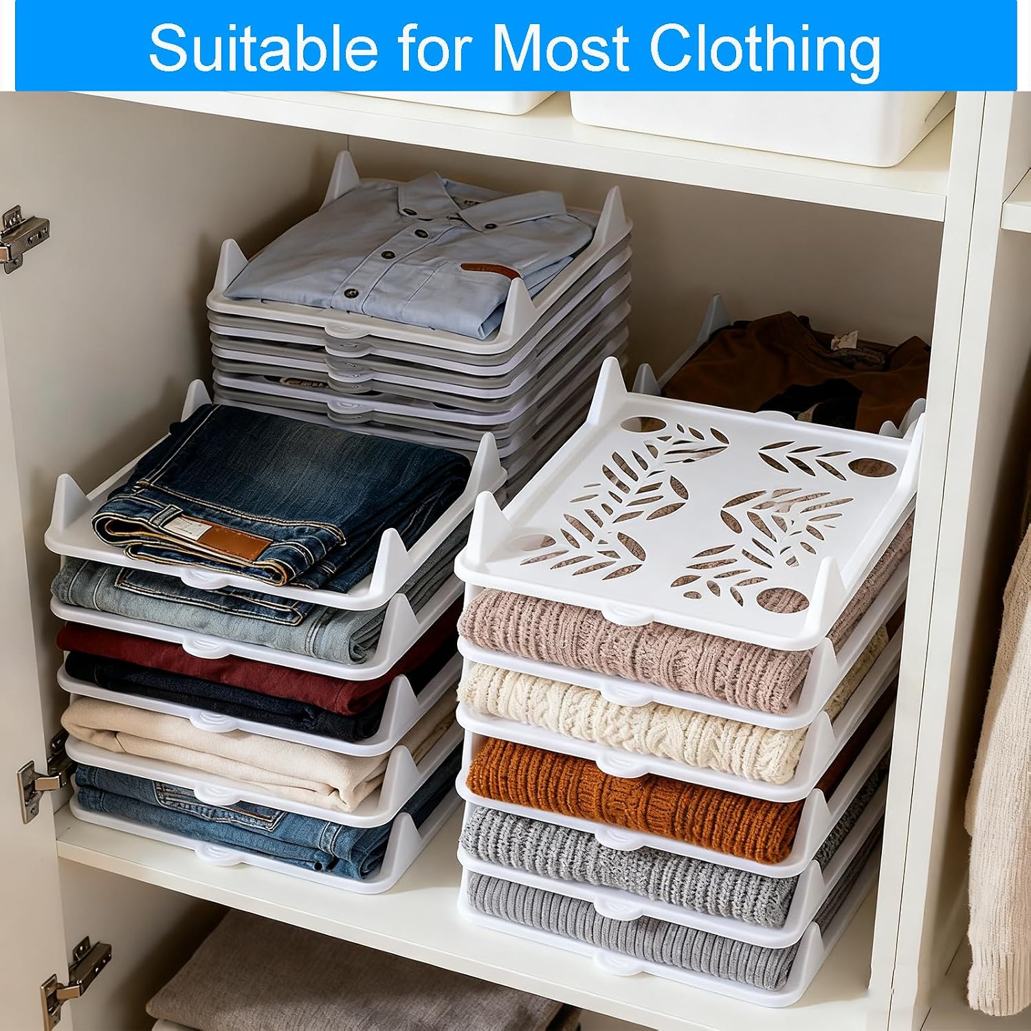 10 PCS T Shirt Organizer for Clothes Storage, Stackable Closet Organizer with Easy Access, Shirt Folder Board, Sturdy and Durable, Clothes Folder