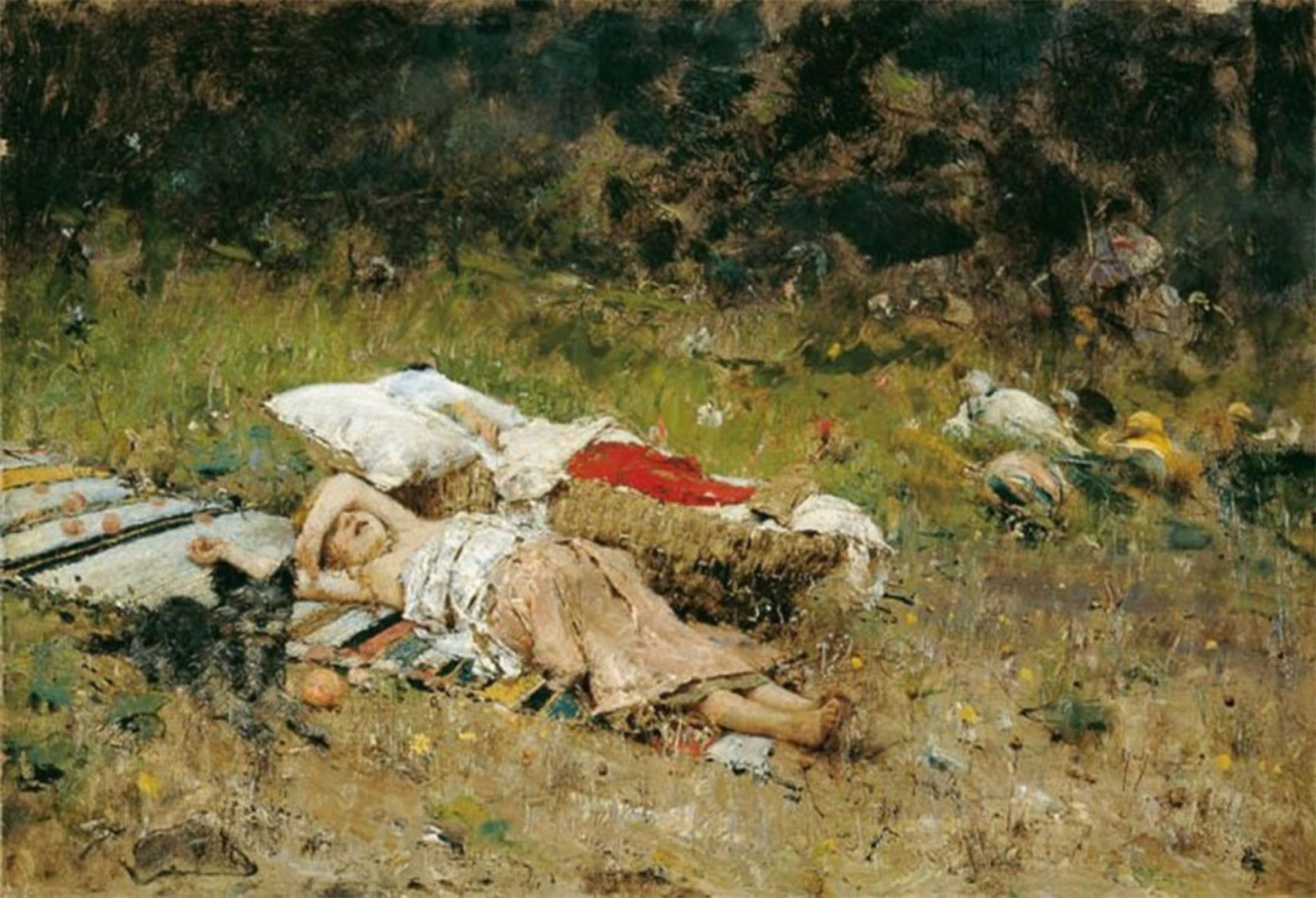 SERENDIPITP Vintage Wall Art Canvas Nordic Poster Canvas Print Picture Siesta Giuseppe de Nittis Wall Art Poster for Home Decor 60x90cm