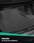 for Honda Accord Floor Mats 2008 2009 2010 2011 2012 (Gas Only), All-Weather TPE Car Accessories for 8th Accord Sedan (Not Fit Coupe), Interior Rubber Car Floor Mat & Trunk Liner, Black Rugs