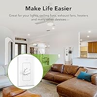 Vista 3 de BN-LINK Heavy Duty 60-Minute in-Wall Spring Wound Countdown Timer Switch for Lights, Mechanical Switch Timer for Bathroom Exhaust Fan, No Neutral