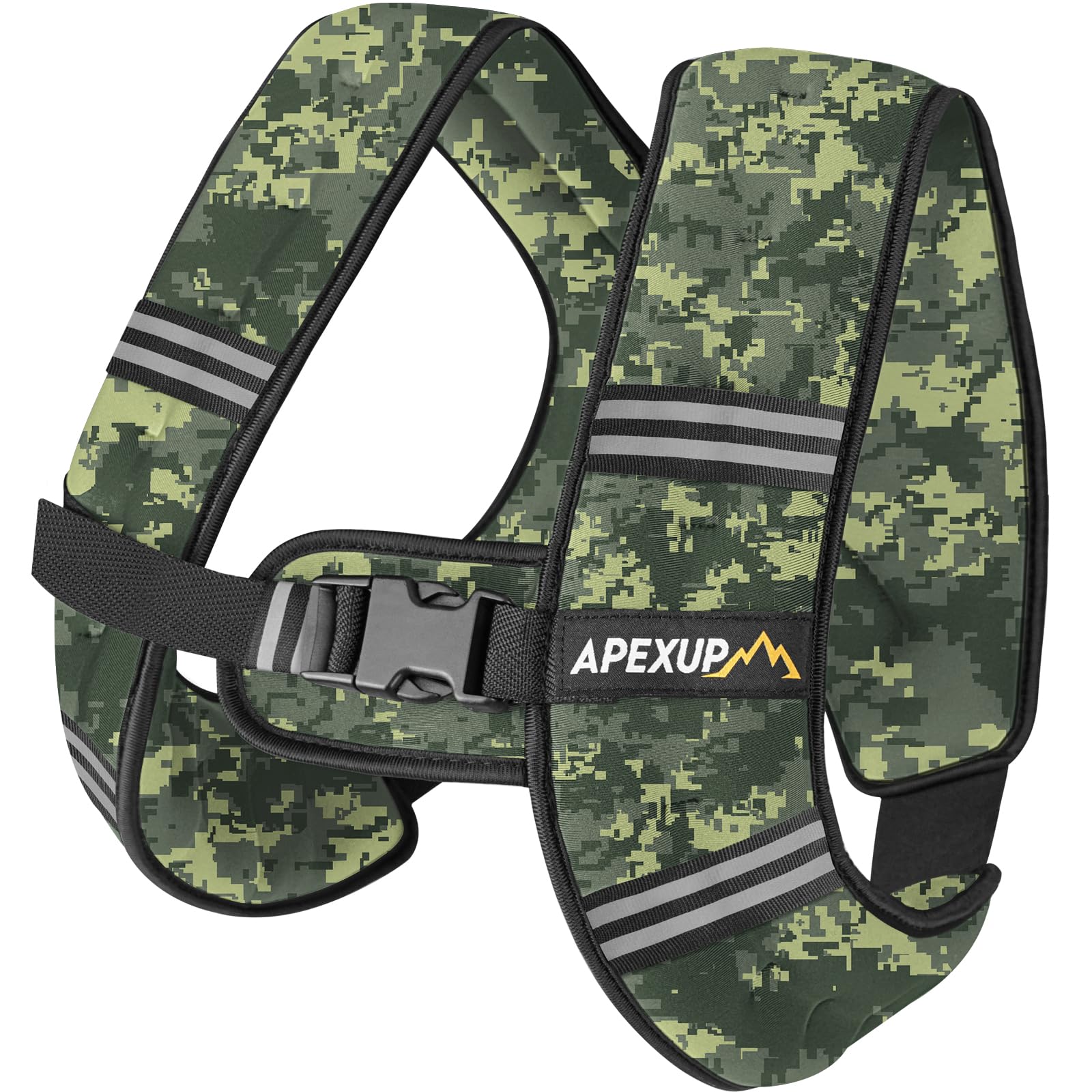APEXUP - Weighted vest with 5lb/10lb/15lb/20lb/25lb/30lb and reflective stripe, weight vest for men women for training, strength training