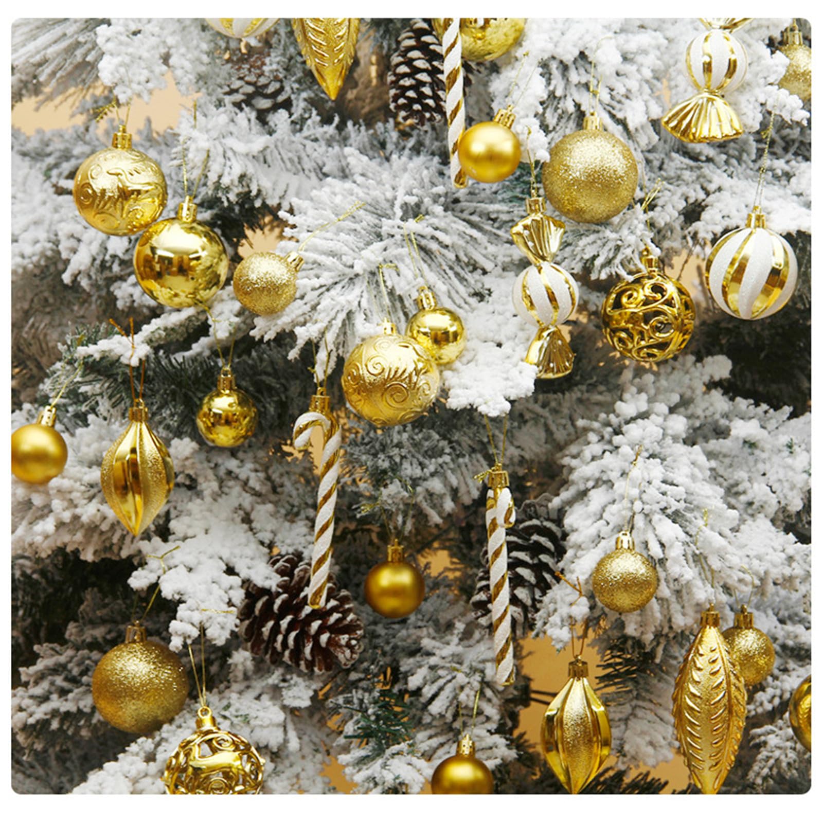 Christbaumkugeln Set, Kunststoffkugeln, Ornamente für den Innen und Außenbereich, viele Verwendungsszenarien, wasserdichte Weihnachtsdekoration