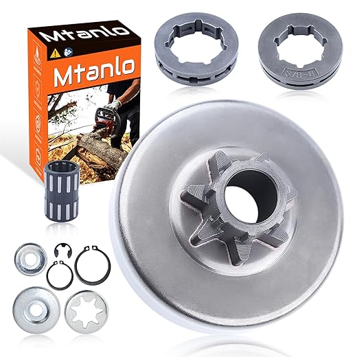 Mtanlo 3/8" Clutch Drum 7/8T Washer Repair For Stihl 038 MS380 MS381 042AV 048 Chainsaw, Clutch Drum, Sprocket Rim, Clutch Needle Bearing, Clutch Washer Repair Kit