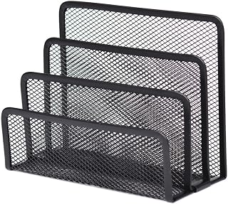 Mesh Desk Organizer With 3 Compartments, File Holder For Desk | Desk File Holder, Desktop File Organizer, Sturdy And Durable, Desk Stand Storage Rack For Home Office Use