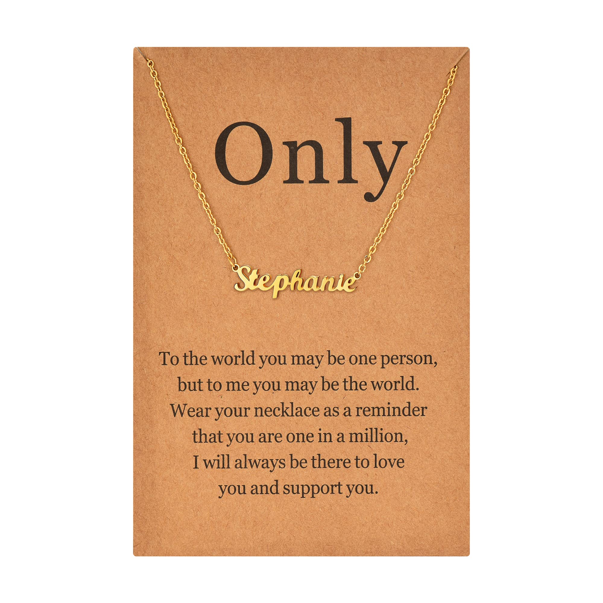 Lcherry Name Necklace Personalized for Women Gold Plated Nameplate Necklace Gifts for Girls