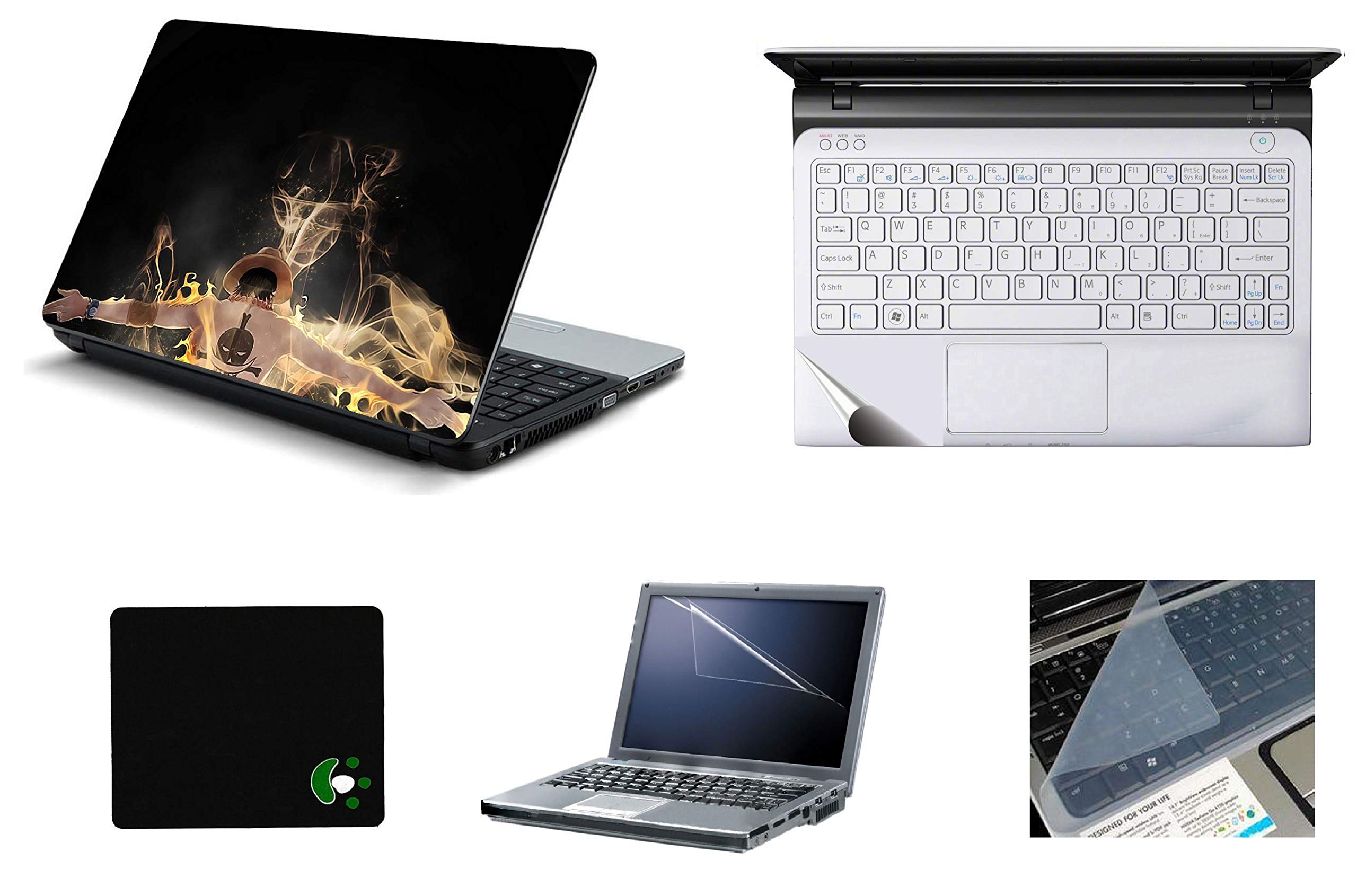 StickerKing 5in1 Laptop Accessories Combo 15.6 Inch Anime Back Laptop Skins Stickers, Screen Guard, Key Guard, Mouse Pad and Palmrest Skin for HP-DELL-Lenovo-Asus-Acer Laptops || Notebooks (B08NK96CV5) Amazon Price History, Amazon Price Tracker