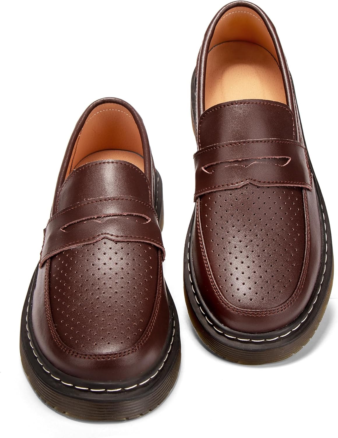 Women's Penny Loafers Breathable Perforated Loafers for Women