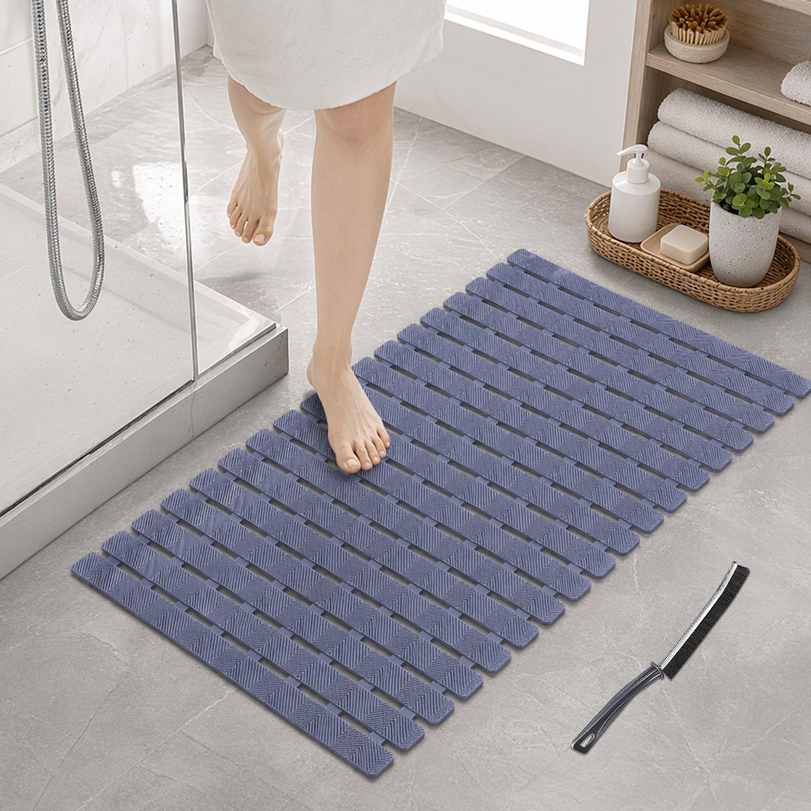 Yuaerbuo Shower Mat Non Slip Anti Mould, 40x70cm Non Slip Bath Mat