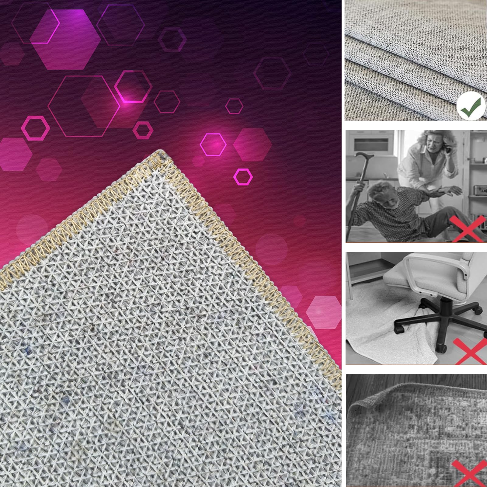 Tapis Protège-Sol pour Chaise de Gaming, Tapis de Chaise de Bureau, Tapis Gaming Sol pour Sols durs, Tapis pour Protection de Sols Lavable Antidérapant, Tapis de Sol Gaming 120 x 140 cm