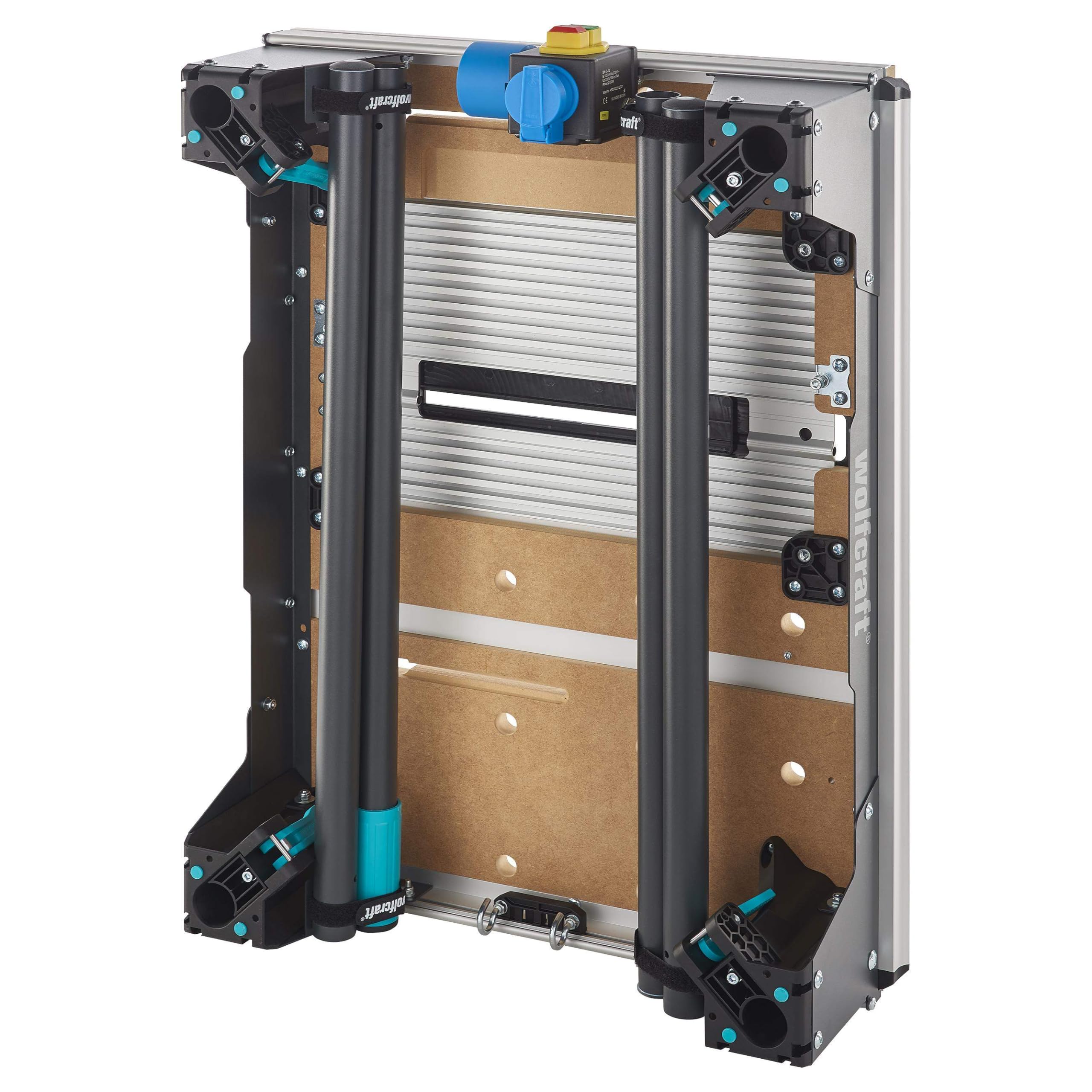 wolfcraft MASTER cut 2200 I 6907000 I tavolo 4 in 1 per l'uso come sega circolare da tavolo, tavolo per seghetto alternativo, stazione di lavoro e come tavolo per fresatura