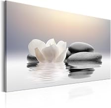 artgeist Canvas Wall Art Print Zen Spa 24x16 in - 1pcs Home Decor Framed Stretched Picture Photo Painting Artwork Image - Flowers Stone Wellness b-B-0095-b-a
