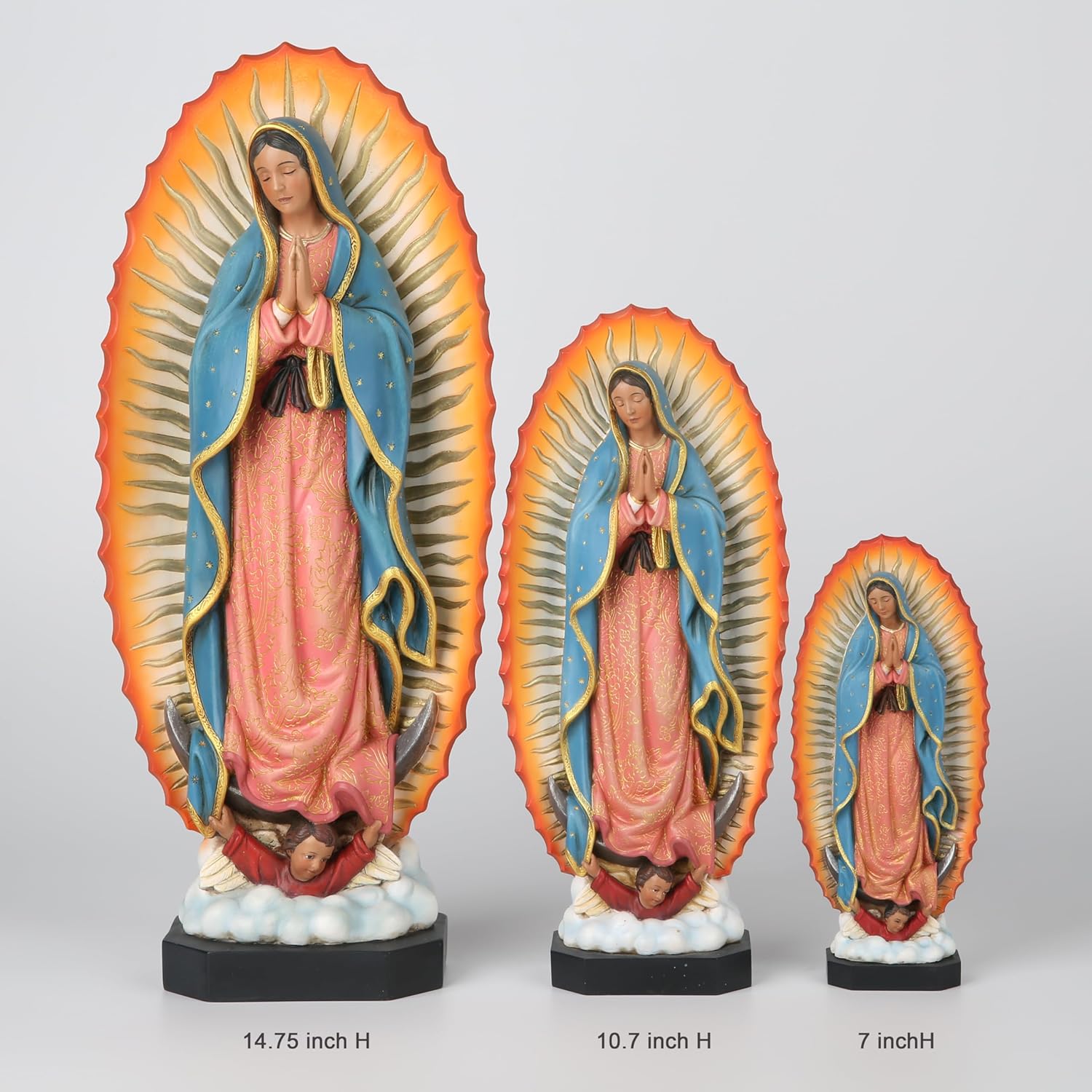 BC Catholic Our Lady of Guadalupe Statue,Blessed Virgin Mary Mother Figure for Altar, Religious Gifts to Mom, Inspirational Home décor,14.75 inch H, Hand Painted by Buildclassic - Image 8