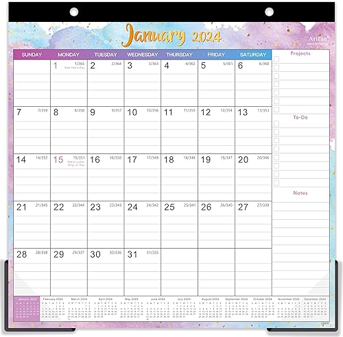 Miniatura 1 de Calendario magnético para refrigerador, calendario magnético 2024, enero 2024 a diciembre de 2024, 10 x 10 pulgadas, calendario de refrigerador 2024
