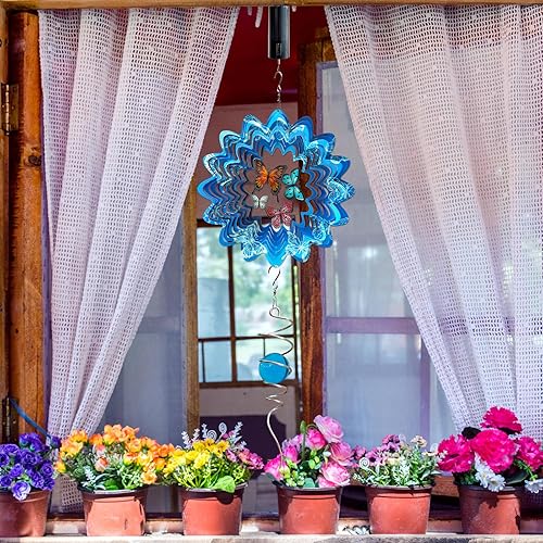 Miniatura 3 de Eiryhope Motor giratorio de viento, pantalla colgante, motor giratorio para spinners, atrapasoles, bola de discoteca en espiral, cuna de bebé, motor