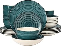 Vista 11 de Elama Gia - Juego de vajilla de cerámica (24 piezas), color crema