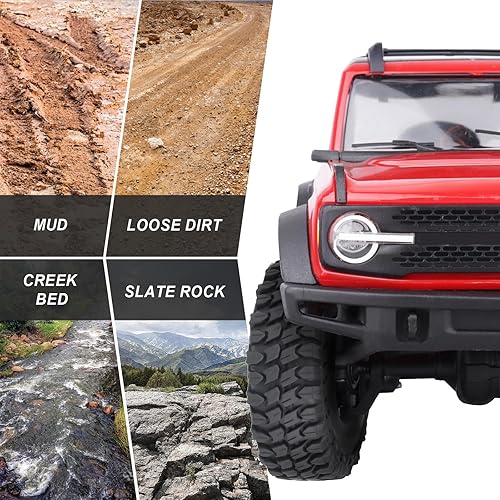 Miniatura 5 de HobbyPark Neumáticos de goma suave SCX24 1.0 Rock Crawler para 118 TRX4M Axial SCX24 Gladiator Bronco C10 JLU Deadbolt B17 Betty 118 124 RC Crawler